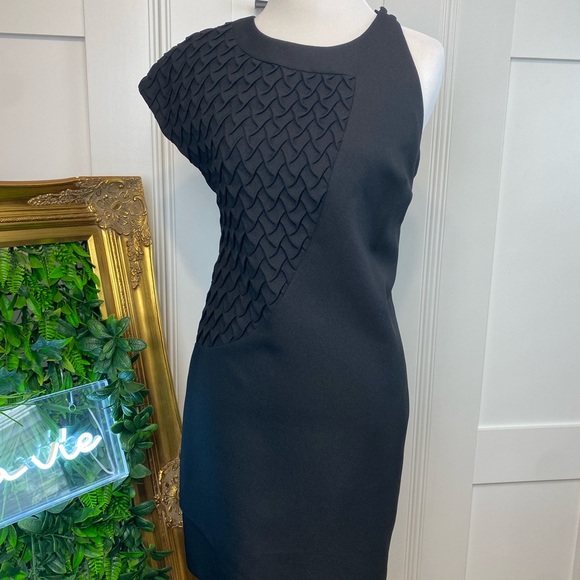 ALI RO Black One Shoulder Cocktail Dress | Sz 4 - Picture 1 of 10